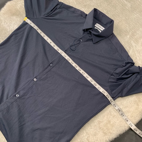 Mizzen Main Mens Blue Button Down Standard Fit Size Medium Nylon Blend - Picture 4 of 7